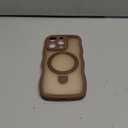 VENINGO for iPhone 16 Pro Case, Foldable Ring Holder Magnetic Slim Curly Wave Edge Translucent Matte Kickstand Shockproof Protective Phone Cover for iPhone 16 Pro 6.3", Desert Brown