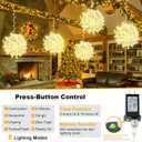 Baung Christmas String Lights Outdoors,4 Pack 11.81" Sphere Lights,Ball Tree Garden Globe Lights for Home, Party, Christmas, Porch Patio,Wedding, Garden,Tree Decoration with Plug