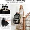 MinBoo 110L Large Laundry Basket with Lid, Tall Collapsible Clothes Hamper with Removable Bag & Bamboo Handles, Foldable Dirty Clothes Bin for Bedroom, Bathroom, Dorm, Laundry Room