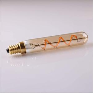 3 Pack T20(T6) Vintage LED Spiral Filament Bulb, Dimmable E12 Candelabra Base, 3W 2200K Warm White 300LM Amber Glass Tubular Edison Light Bulbs, 30Watt Equivalent, Filament Decorative Bulb for Home