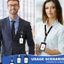 2 x Be Kind Id Badge Holder with Lanyard,Retractable Badge Holders Reels,Breakaway Lanyards for ID Badges,Cute Fashion Key Chain Keychains,Badge Clips for School Office