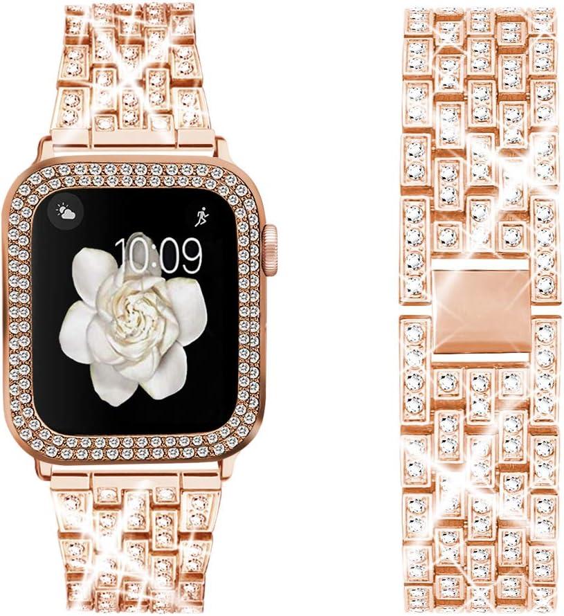 Compatible for Apple Watch Ultra Band 49mm 46mm 45mm 41mm 38mm 40mm 42mm 44mm with 2 Pack Bling Crystal Diamonds Case Cover, iwatch SE Series Ultra 3 2/11/10/9/8/7/6/5/4/3/2/1 Bands for Women Compatible for Apple Watch Ultra Band 49mm 46mm 45mm 41mm 38mm 40mm 42mm 44mm with 2 Pack Bling Crystal Diamonds Case Cover, iwatch SE Series Ultra 3 2/11/10/9/8/7/6/5/4/3/2/1 Bands for Women