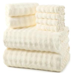 REDKISS 8-Piece Soft Bath Towel Sets, Extra Large 2 Bath Sheet (35×70 in), 2 Hand Towel, 4 Washcloth, Microfiber Quick Dry & Absorbent, Cream Towels for Bathroom