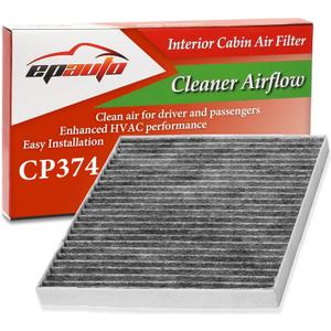 EPAuto CP374 (CF10374) Cabin Air Filter includes Activated Carbon Replacement for Toyota Tacoma (2005-2021), Dodge Dart (2013-2016), Pontiac Vibe (2003-2008)