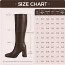 Knee High Boots for Women Tall Boots Womens Chunky Block Heel Dress GoGo Long Boots (11, Brown)