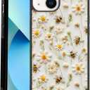 Phone Case Cover Fit for iPhone 13 | Cute Bee-Light, Spring Bumblebee, Shockproof, Designed, Floral, Bees, for Boy Girl Men Women
