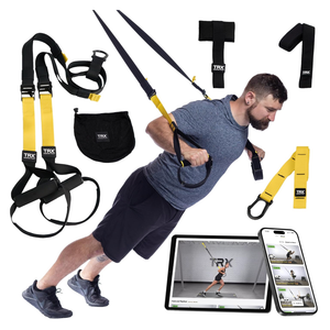 TRX All-In-One Home Gym System – Complete Suspension Training Kit for Strength Training, HIIT & Full-Body Workouts at Home or Outdoors, Includes Indoor & Outdoor Anchors