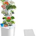 Hydroponics Tower Growing System 30-Plant Vertical Planter Germination Kit Indoor Smart Garden Vegetable Plant Kit with Pump and Movable Water Tank Gift for Gardening Lover (30Holes)