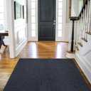 Ottomanson 5' x 6'6" Mud Mat Area Rug Scraper Carpet - Non-Slip, Dirt Trapping for Indoor & Outdoor Use - Ideal for Entryway, Garage, Kitchen, Patio & High-Traffic Areas, Black