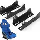 Yuleimy Universal Bucket Seat Mounting Bracket Kit (4-Pack) - Heavy Duty L-Shape Side Mount Brackets for FRP/Carbon Fiber Racing Seats, Black Powder Coated with Anti-Rust Technology