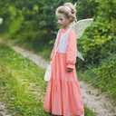 Girls Renaissance Dress Long Sleeve Medieval Princess Dress Girls Dress Up Costume Set (10 Years, Pink)