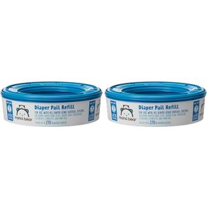 Amazon Brand - Mama Bear Diaper Pail Refills for Genie Pails, Odor Control, Unscented, 270 Count, 2-Pack