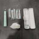 COSLUS Electric Toothbrush for Adults and Kids Green & Brush Refills Tips 6 Pack