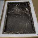 Real Natural Marble Tray for Bathroom, Vanity, Kitchen and Desktop, Rectangle Genuine Marble Stone Tray for Jewelry, Cosmetics, Candles, Lotion, Perfume and Home Decor Brown (12" x 8" x 1.2")