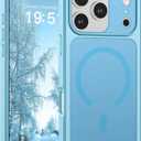 SUPFINE Magnetic for iPhone 17 Pro Case (Compatible with MagSafe)(Military Grade Drop Protection)(Camera Protection) Translucent Matte Shockproof Phone Cover,Light Blue