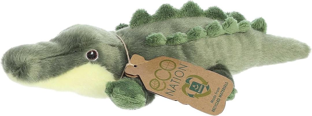 Aurora Responsibly Made Eco Nation Eco Softies Alligator Stuffed Animal - Ideal for Playtime Adventures - Perfect for Birthdays or Just Because - Green 8 Inches