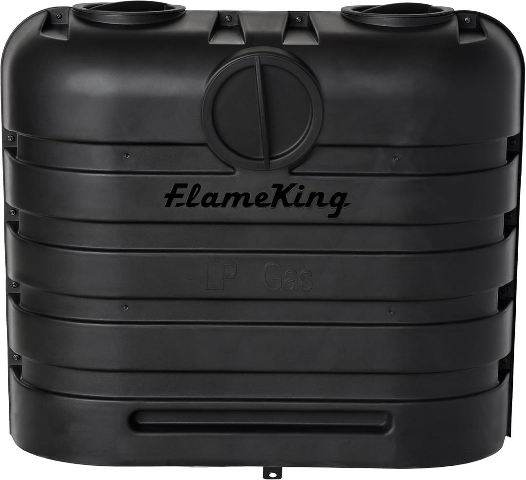 Flame King Dual 30LB LP Propane Tank Light Plastic Heavy Duty Cover for RV, Travel Trailer, Camper And Recreational Vehicle - Black