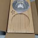 HTB Elevated Dog Bowls,Raised Dog Bowl Stand with 2 Stainless Steel Bowls,Elevated Raised Dog Bowls for Large Medium Small Sized Dogs (large-10"tall,48 Oz bowl, Bamboo)