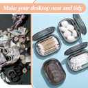 Kigley 4 Pcs Hair Tie Container Small Portable Travel Cotton Swab Holder Flosser Dispenser with Lid Plastic Box Beads Storage Containers for Small Items, 3.94 x 2.76 Inch (Gray)
