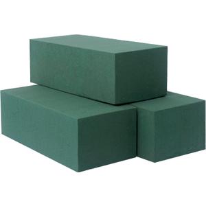 Large Pack of 3 Dry and Wet Floral Foam Blocks for Fresh and Artificial Flowers, Each (7.8 L x 3.5 W x 2.4 H), for Wedding, Birthdays, Home, Office, and Garden Decorations