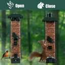 Squirrel Proof Bird Feeders for Outdoors, Metal Wild Bird Feeder for Outside Hanging, 4 Ports Perches, 3LB Large Capacity (Green)