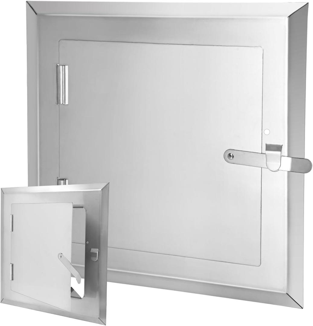 Hiorucet 304 Stainless Steel Fireplace Doors Clean Out Door for Indoor Outdoor Wall Chimney, 8" x 8" Fireplace Chimney Door Comes with Closing Clasp, Ensure a Tight Seal to Effectively Block Ash