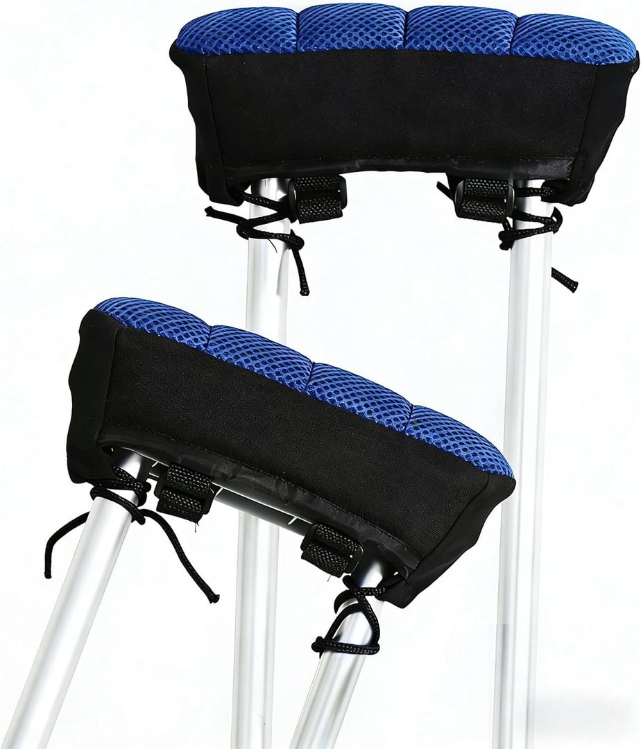 Air Pillow Core Crutch Pads for Universal Underarm Crutches - 2 Pack | Ultimate Pressure Relief Breathable Comfortable Padding for Walking Crutches
