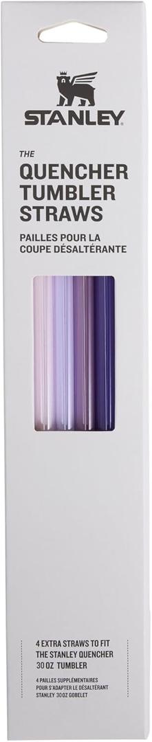 Stanley Quencher Tumbler Straws | Reusable Replacement Straws for Tumbler with Handle | Stainless Steel Drinking Cup Accessory | BPA-Free (Purple Multi Pack)