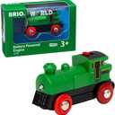 BRIO World 33595 Engine Train - Battery Powered Wooden Toy for Kids | Forward & Reverse Movement | Illuminating Headlights | Ideal for Toddlers 3 Years & Up