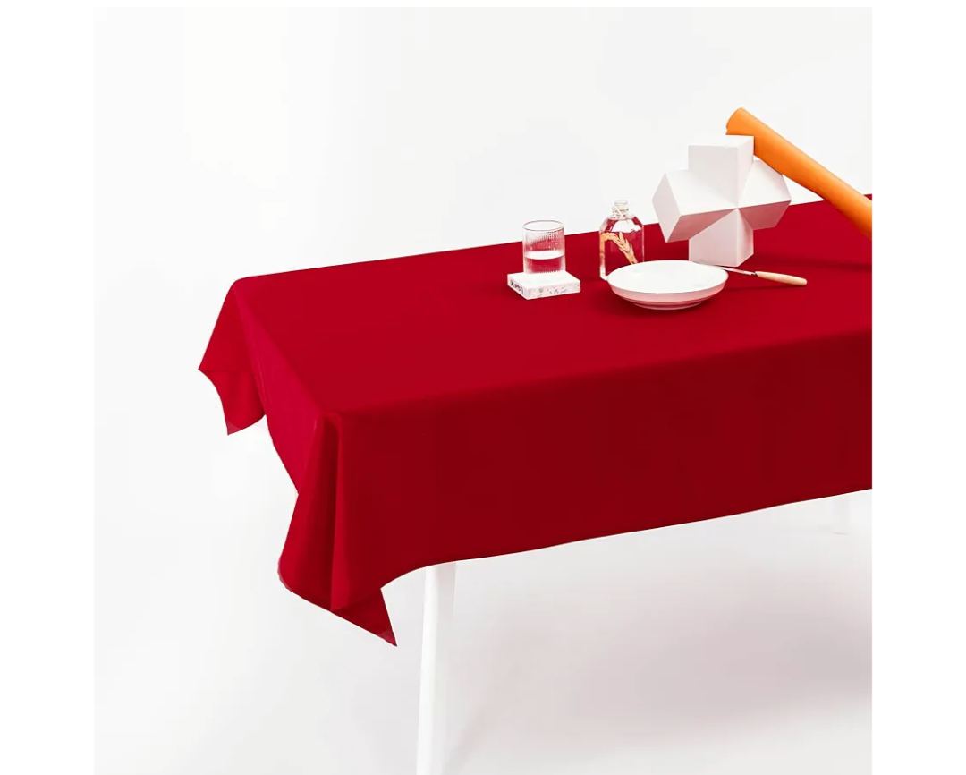 Home Brilliant Red Tablecloths for Rectangle Tables Table Cloth for 6 Foot Tables for Parties Buffet Picnic Camping Holiday Birthday Party Dinner Decor, 60x102, Red