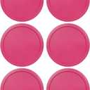 Replacement Lids fits Pyrex 4-Cup Glass Food Storage Container Bowls, 6-Inch Plastic Round Lids Covers for Pyrex 7201-PC, Airtight & Leakproof (6-Pack, Fuchsia)
