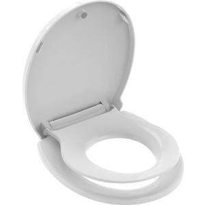 Toilet Seat Round with Toddler Seat 16.5 Inch & Quick Release - Quick Connect, Potty Training Toilet Seat Soft Close, PP Material Safe & Easy Clean, Firm Accessories Stay Tight, White Plastic