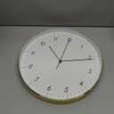 LUUK LIFESTYLE Silent Quartz wall Clock, Nordic and Minimalist Design, Interior Decoration for Living Room, Kitchen, Bedroom, White and Gold