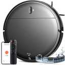 Robot Vacuum and Mop, 2 in 1 Robotic Vacuum Cleaner with Schedule, App/Voice, Slim Mopping Vacuum Robot with Watertank and Dustbin, Self-Charging, Easy of Use, Ideal for Hard Floor, Pet Hair, Carpet (Black)