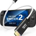 JEMDO Switch 2 (22.0.0) Dock HDMI Cable 4K@60Hz HDR, 6.6ft USB-C to HDMI 2.0 18Gbps High-Speed TV Dock, 100W PD Play While Charging Portable Travel HDMI Adapter, Compatible with Switch 2/2017/OLED