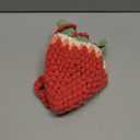 Handmade Knitted Purse Wool Woven Purse Strawberry Shaped Shoulder Bag for Women Crossbody Bag with Drawstring (Pink)