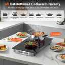 2 Burner Electric Cooktop - 12 Inch Electric Stovetop Built-in & Countertop 2000W, 120V Portable Two Burner Radiant Electrical Cook Top Sensor Touch Control, Timer, Safety Lock, 110V Plug in