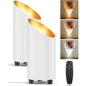 Abovizo 2 Pack Uplighting Indoor, 7W LED Floor Can Lights with Remote, 5.9ft Cord Plug-in Spotlight for Indoor Plants, Wall & Art, 3 Color Temps, Auto-Loop Timer, Memory Function, Non-replaceable Bulb