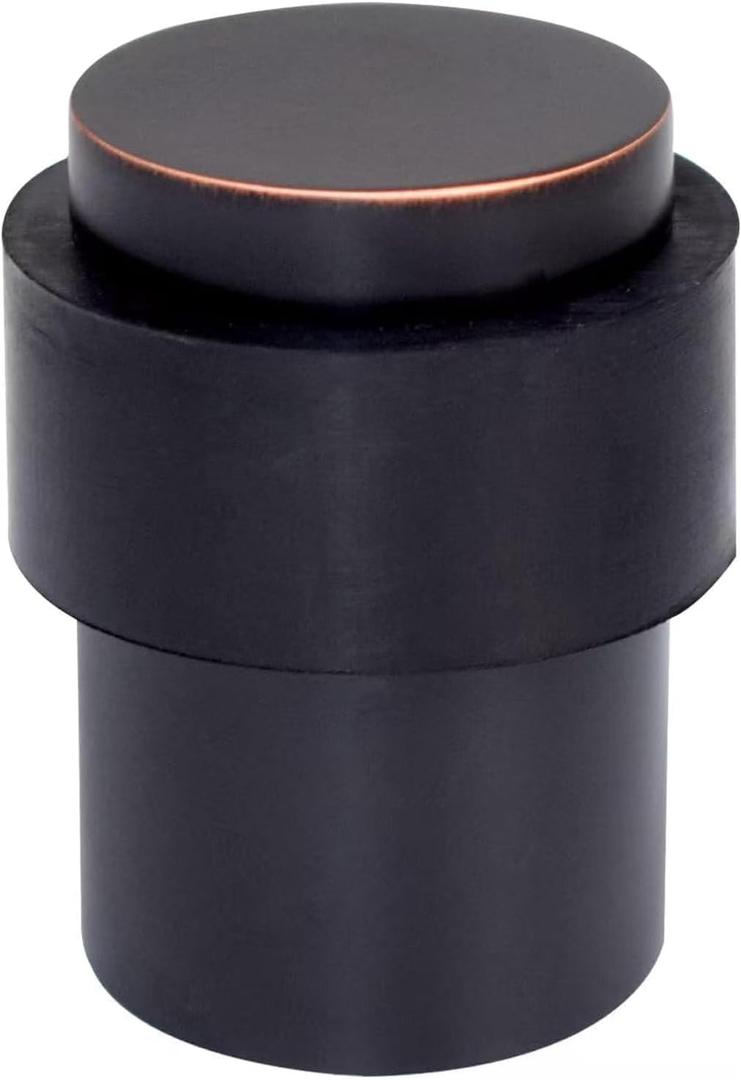 KHTUMEWARE 4 Pack 2 in Floor Door Stopper,Oil Rubbed Bronze Door Stop,Wall Protector Commercial Door Bumper Wedge Decorative Cylindrical Install Door stoppers on the Floor