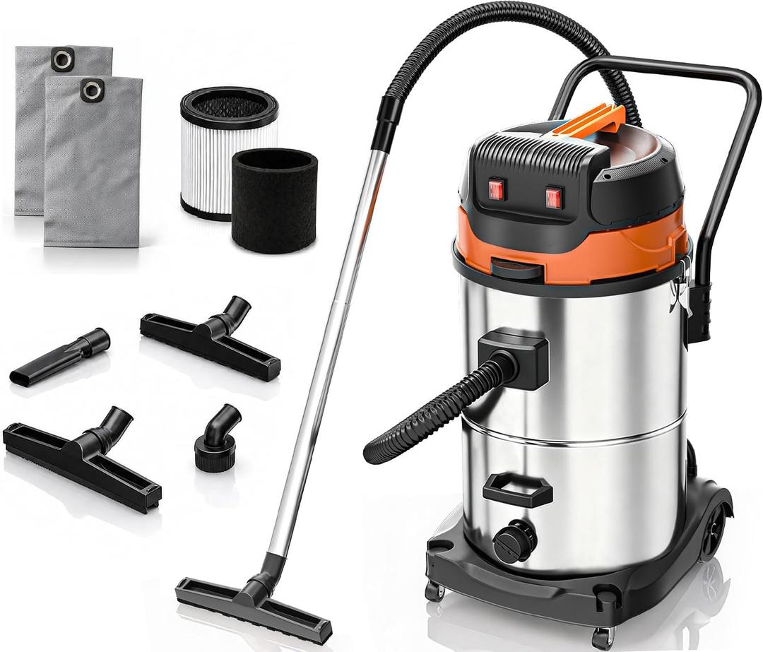 18.5 Gal Industrial Wet Dry Shop Vacuum, 2400W 2-Motors Heavy Duty