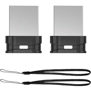 K&ZZ 32GB 2 Pack Ultra Fit USB Flash Drives Small Thumb Drive with Lanyard Low Profile USB Drive Mini Flash Drive 32 GB USB 2.0 Memory Stick Zip Drive, Black