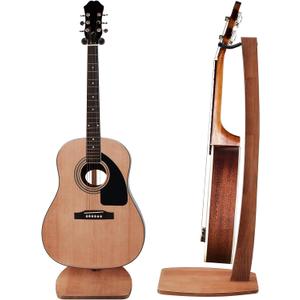 Wenqik Wood Electric Guitar Stand Solid Wooden Acoustic Handmade Guitar Holder Floor for Home Living Room Decoration