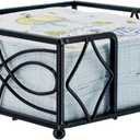 Boston International Napkin Caddy Metal Lunch Napkin Holder, Holds 6.5" x 6.5" Napkins, Wave- Black