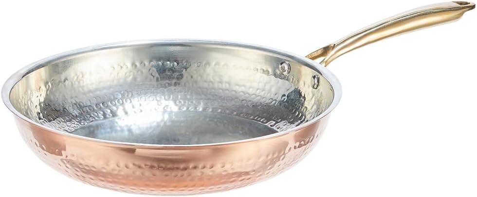 Signature 10 Copper Frying Pan, Hand-hammered copper, Non-reactive tin lining. Riveted cast-bronze handle. Electric stovetop safe, Oven safe, PFAS-Free, Broiler Safe to 425F