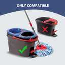 Spin Mop Replacement Set, Includes 2 Mop Head Replacement, 1 Mop Handle (30-58in Adjustable 4-Section Pole), 1 Spin Base