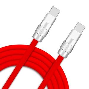GentsStride Chubby 2.0 Durable Fast Charging Cable USB Type-C Cables Ultra-Thick Silicone Cord USB-C to USB A Cable for Cell Phones, Android Devices and More, Red, Type-C to Type-C, 8.2FT