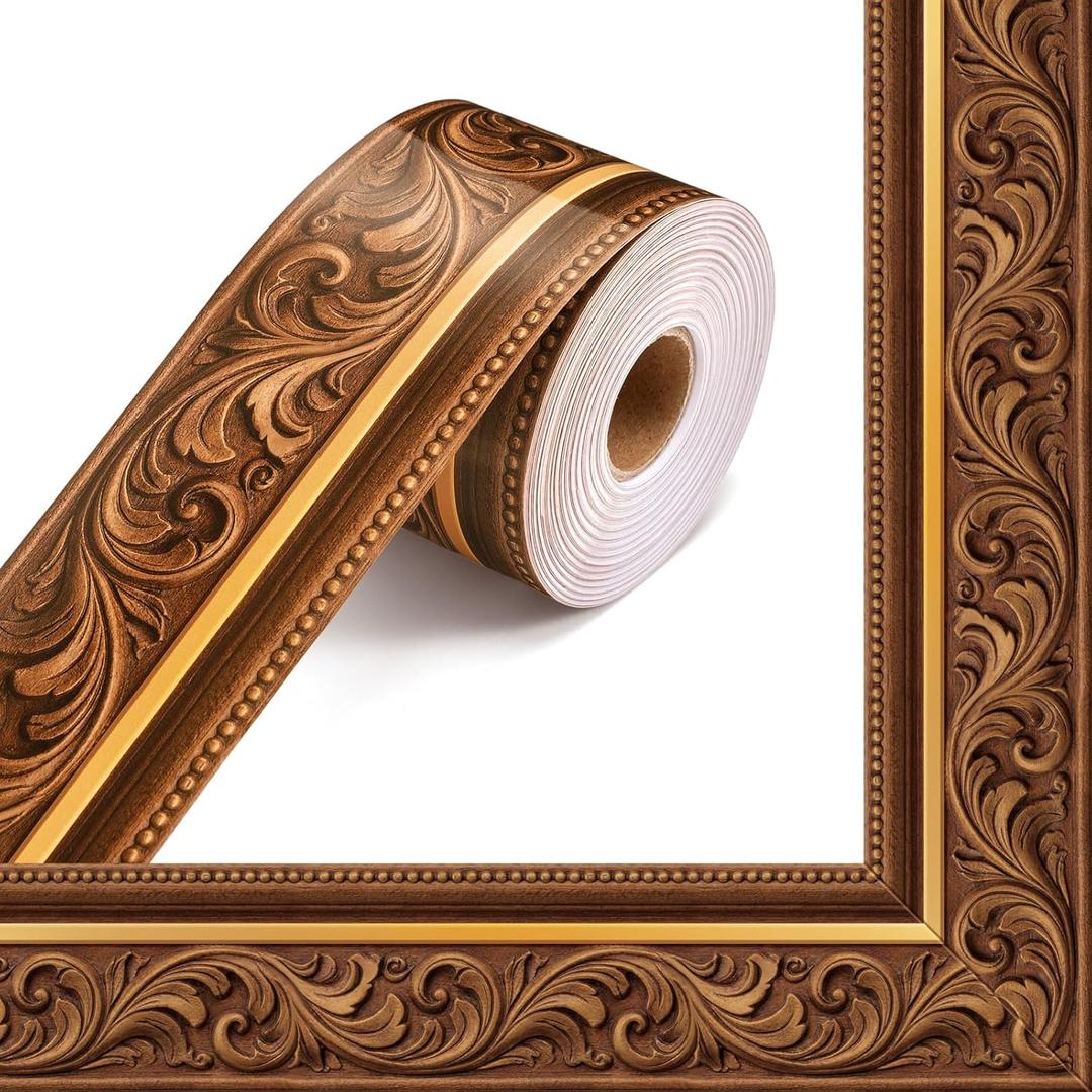 Eaasty 65.6 ft Brown Bulletin Board Border Classroom Blackboard Trim Decoration Rolled Vintage Picture Frame for School Library Classroom Wall Chalkboard Home Office Supply