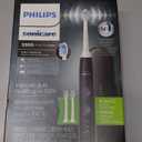 Philips Sonicare ProtectiveClean 5300 Rechargeable Electric Toothbrush, with Pressure Sensor, 3 Cleaning Modes, SmarTimer and QuadPacer, with 2 Bonus Brush Heads, Travel Case, Black, Model HX6423/34