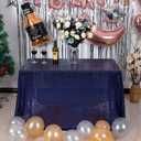 JYFLZQ Navy Blue Sequin Tablecloth 50" x 80" Rectangular Sparkly Drape Table Cloths Table Cover Overlay for Wedding Birthday Party Baby Bridal Shower