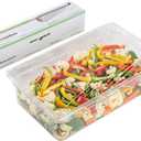 Restaurantware RW Base 18 Inch x 2000 Feet Cling Wrap 1 Roll Microwavable Cling Film - With Removable Slide-Cutter Clear Plastic Food Wrapping Film Securely Seal And Keep Food Fresh